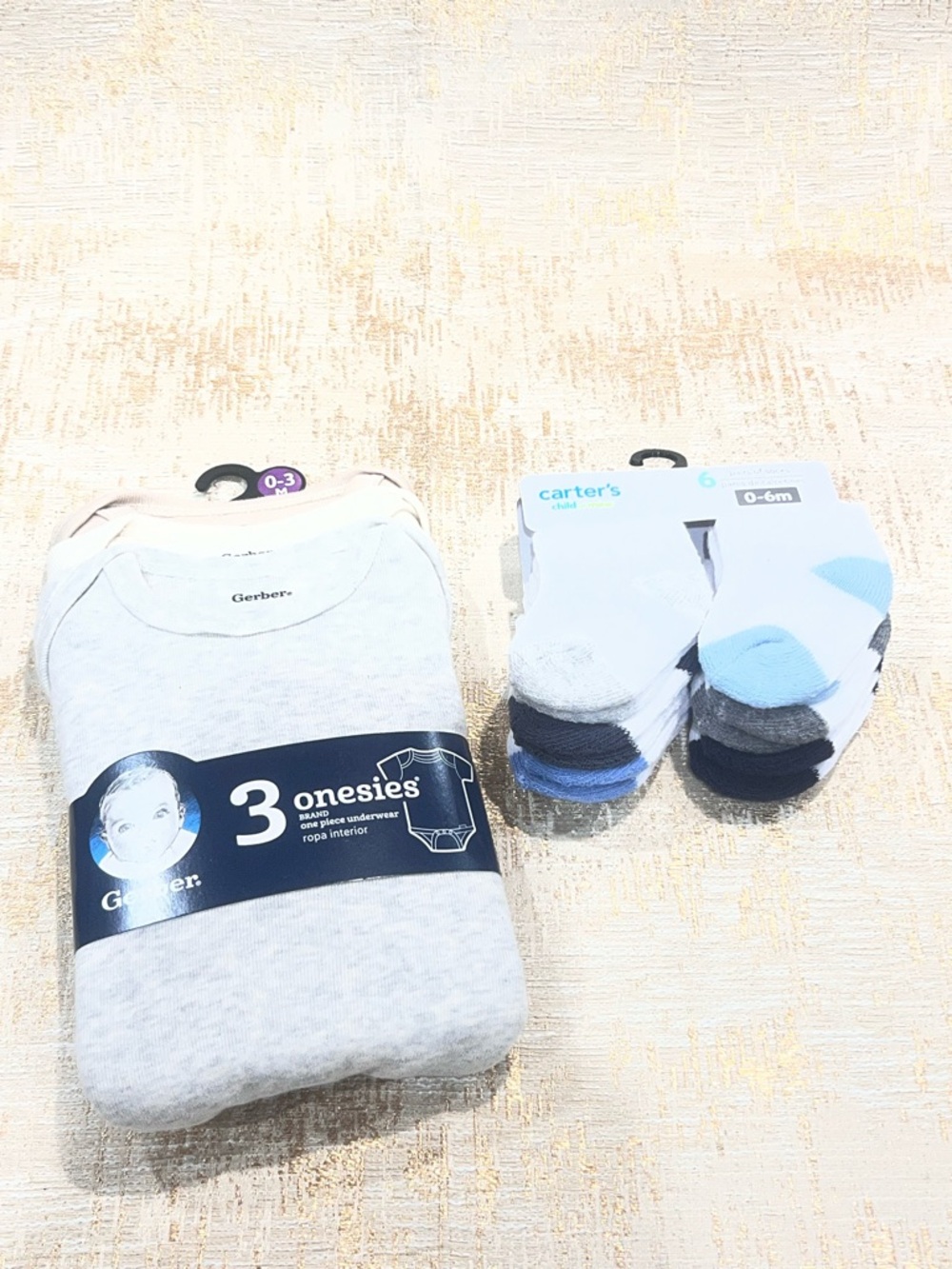 Gerber Light Gray 3-Pack Baby Onesies